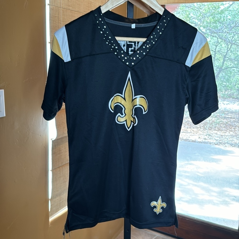 Nike New Orleans Saints Drew Brees #9 Women’s Bling Jersey Black Gold Large - Picture 2 of 13